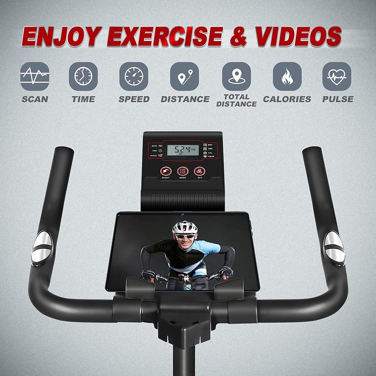 Indoor Cycling Bike Exercise Bike Stationary Bikes with Comfortable Seat Cushion & LCD Monitor for Home Office Fitness Cardio Workout - JOY2ESpree