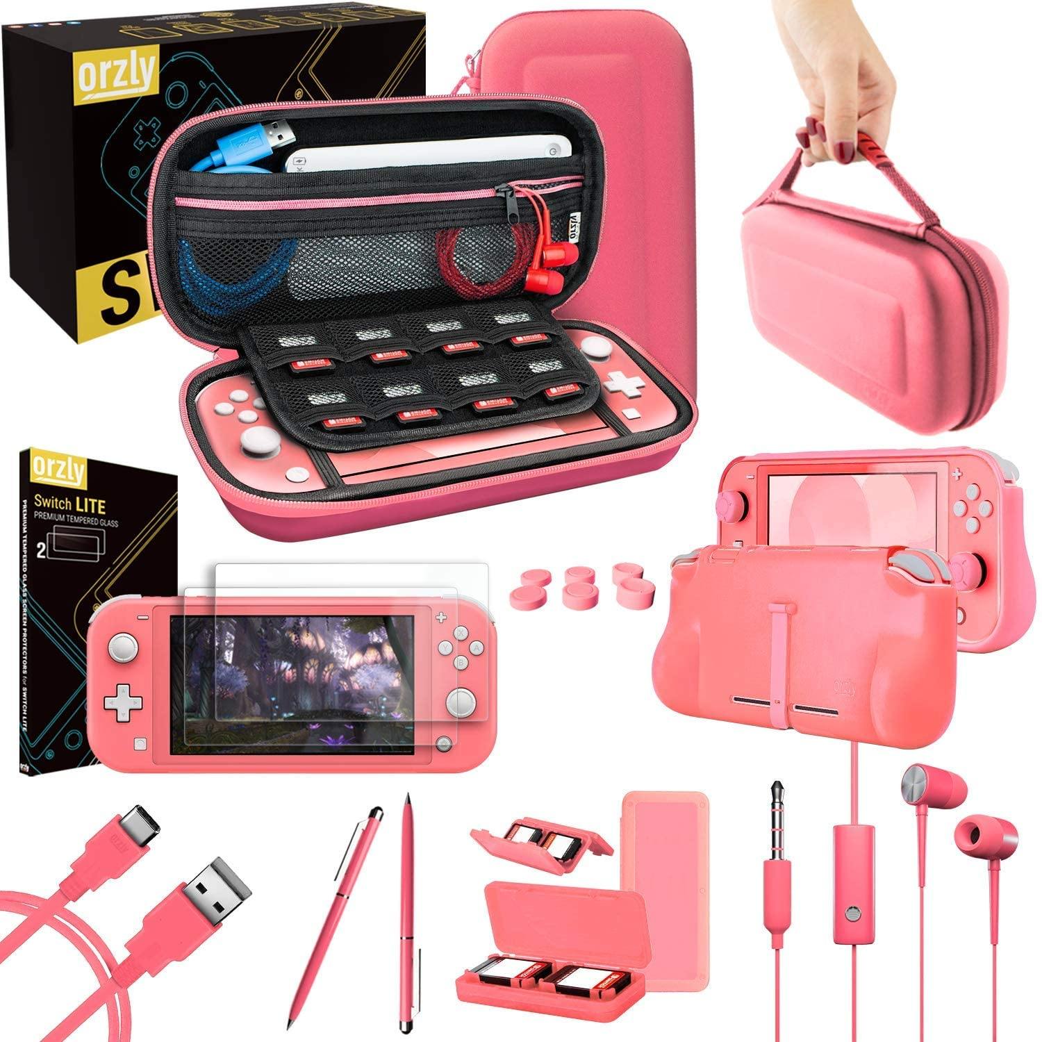 Orzly Accessories Bundle Compatible for use with Nintendo Switch Lite - JOY2ESpree