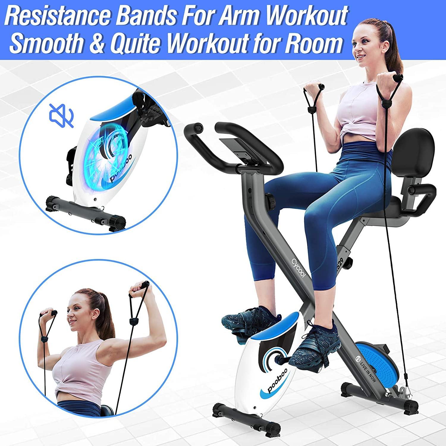 cycool Foldable Exercise Bike Magnetic Stationary Bikes Indoor Cardio Training Cycle - JOY2ESpree