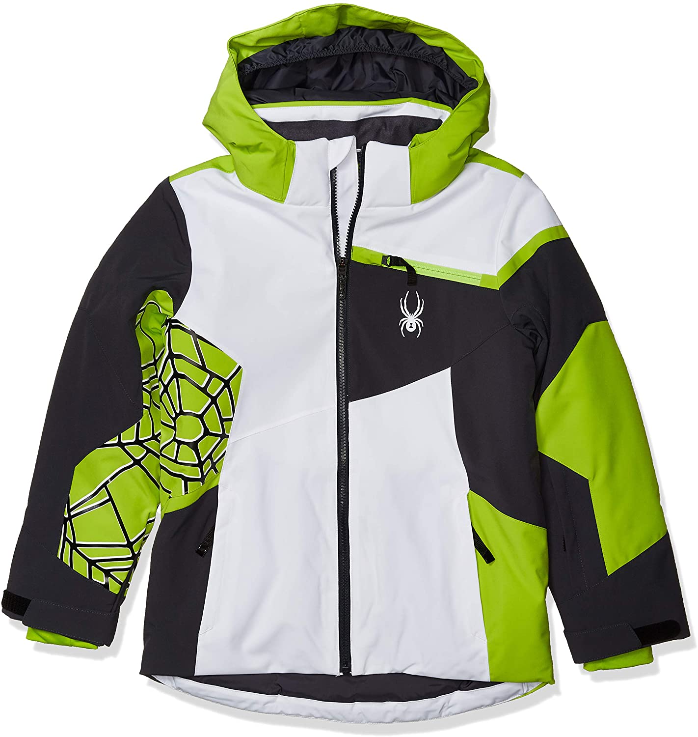 Spyder Boy’s Challenger Ski Jacket – Kids Full Zip Hooded Winter Coat