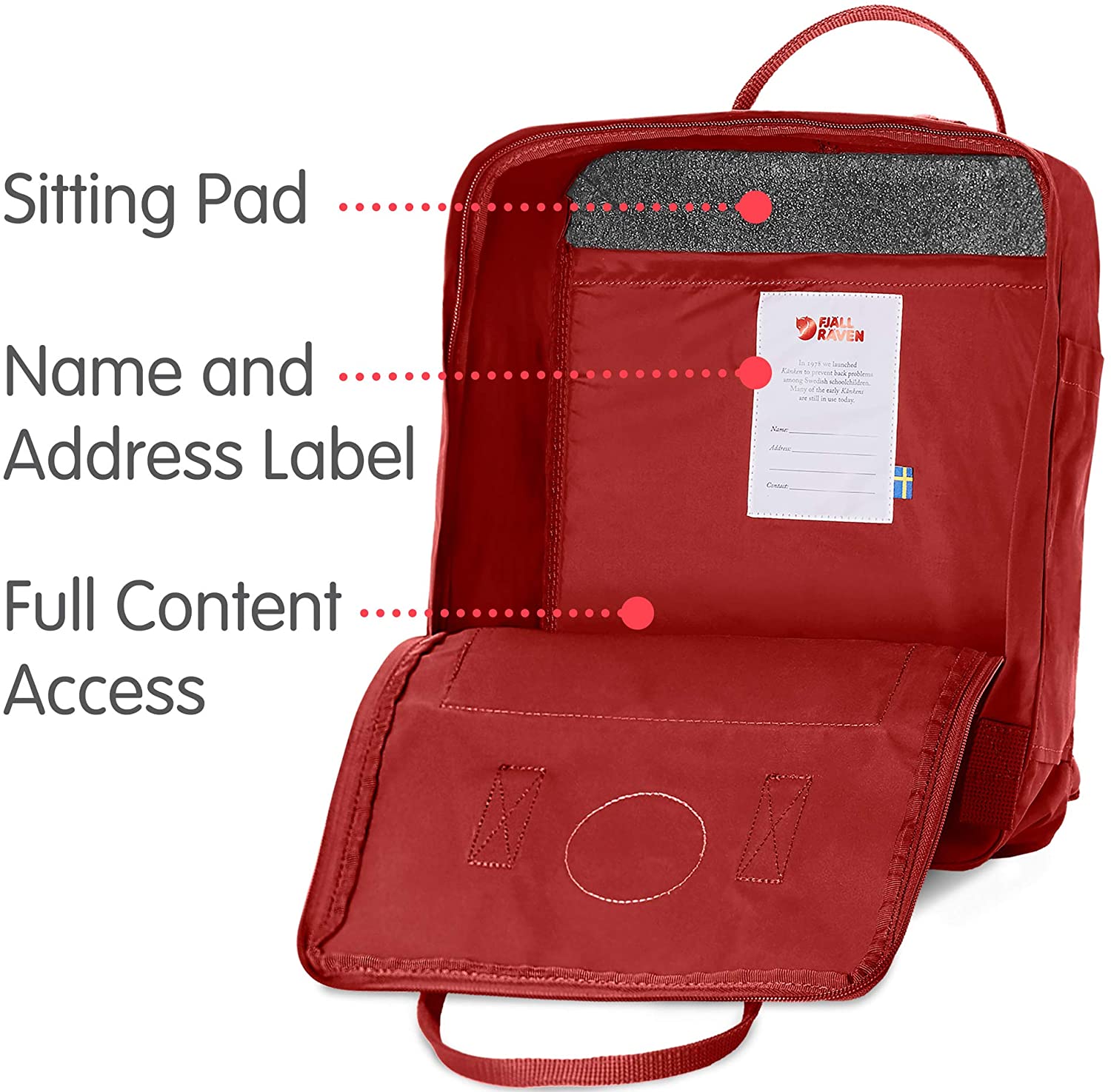 Fjallraven, Kanken Classic Backpack for Everyday, Ox Red