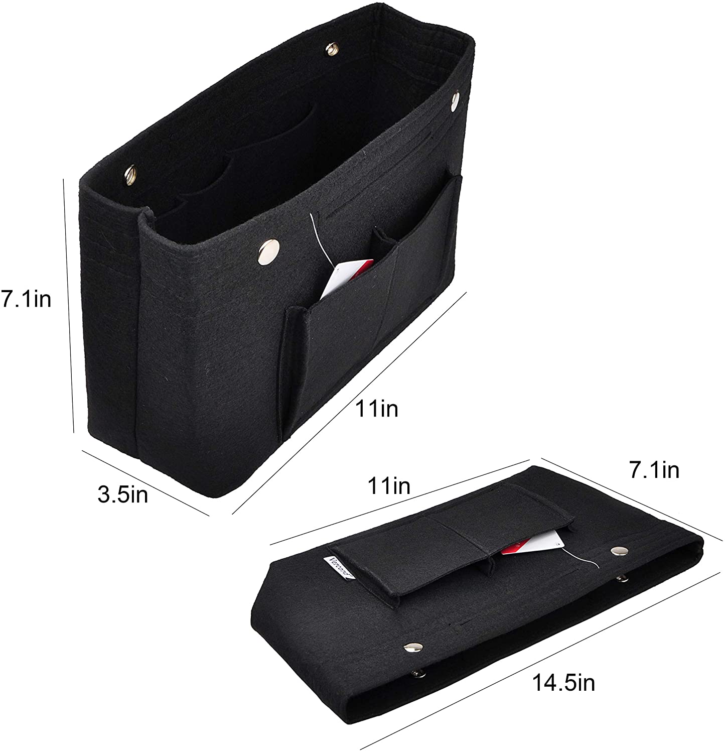 Vercord Felt Tote Handbag Purse Pocketbook Organizer Insert Divider Shaper Bag in Bag