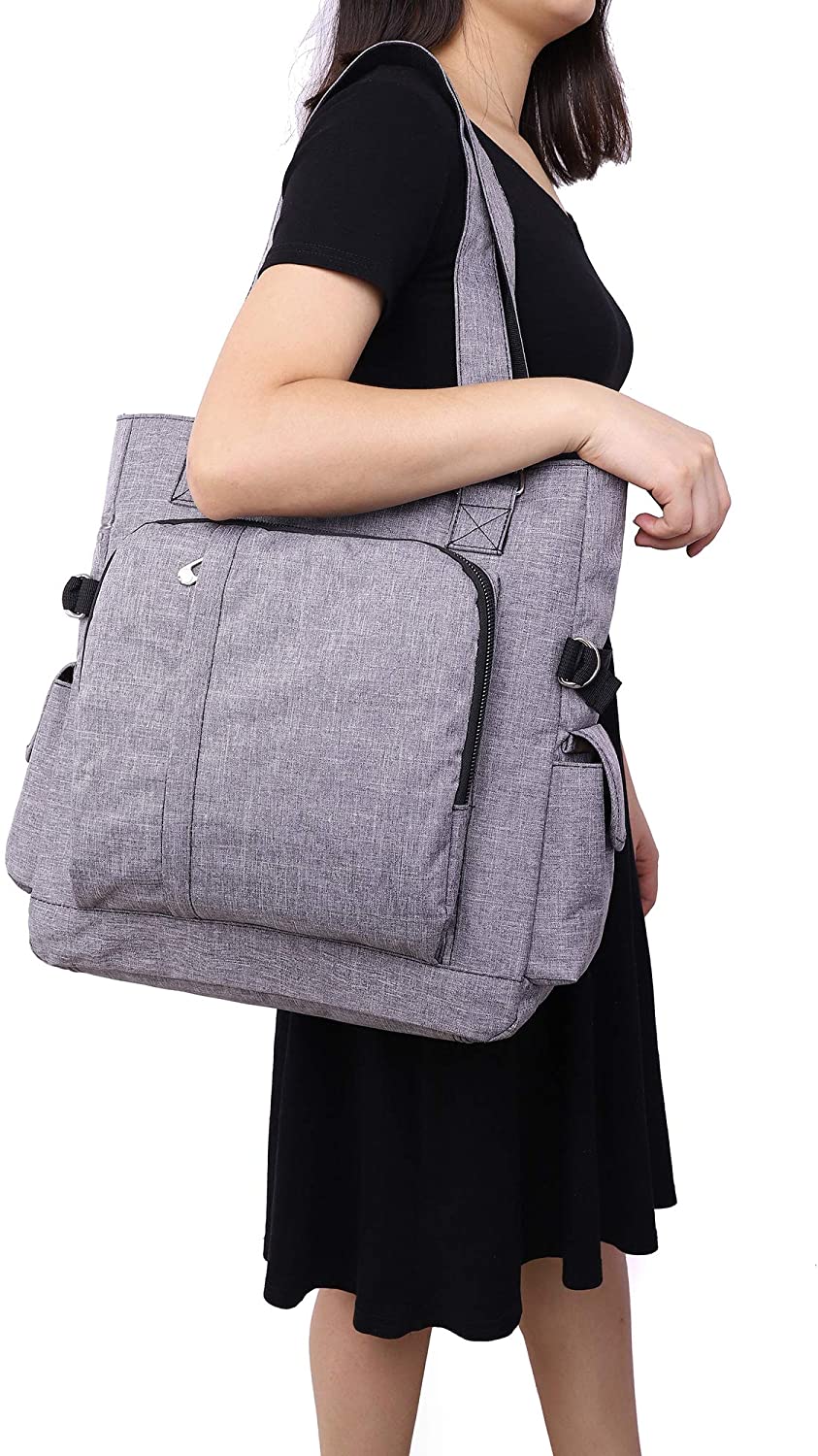 Canvas Tote Bag Waterproof Nylon Multi Pocket Shoulder Bags Laptop Work Bag Teacher Purse and Handbags for Women & Men