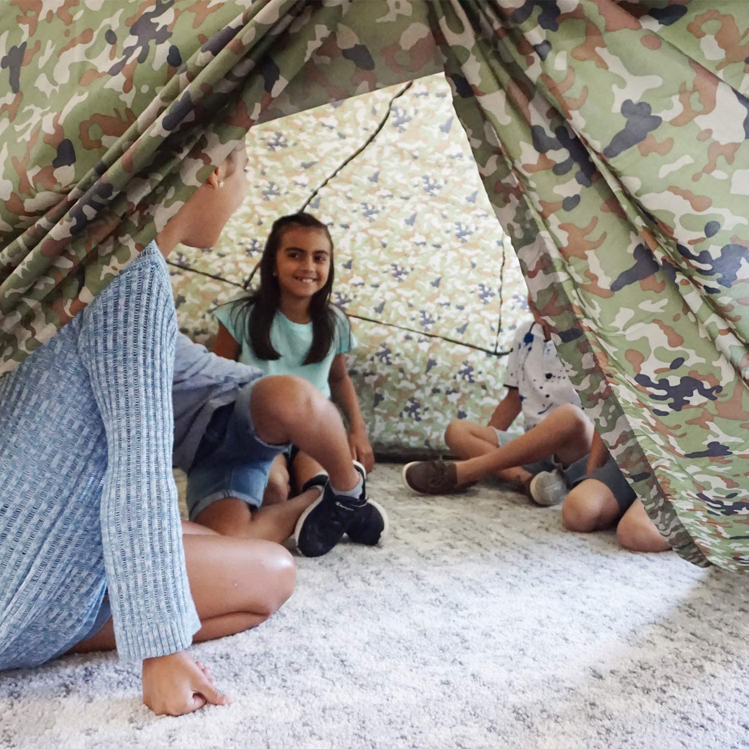 The Original AirFort Build A Fort in 30 Seconds, Inflatable Fort for Kids (Ocean Camo)