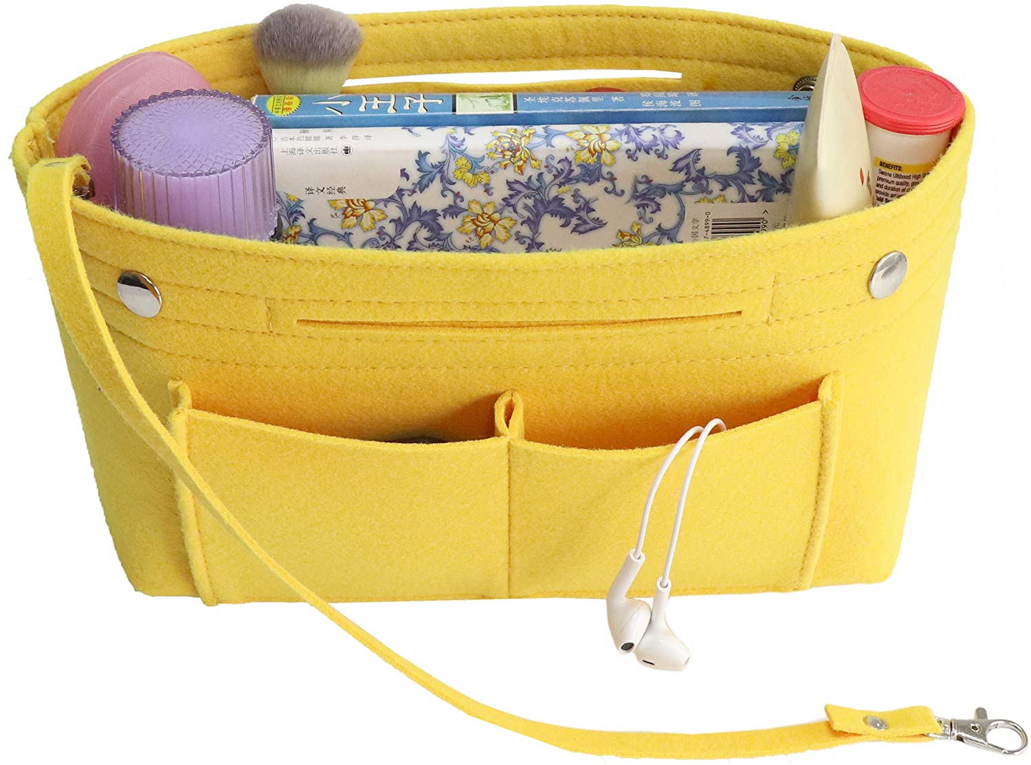 MISIXILE Felt Purse Organizer Insert Handbag Organizer,Tote Bag in Bag Organizer Fits Speedy Neverfull with Handles Keychain