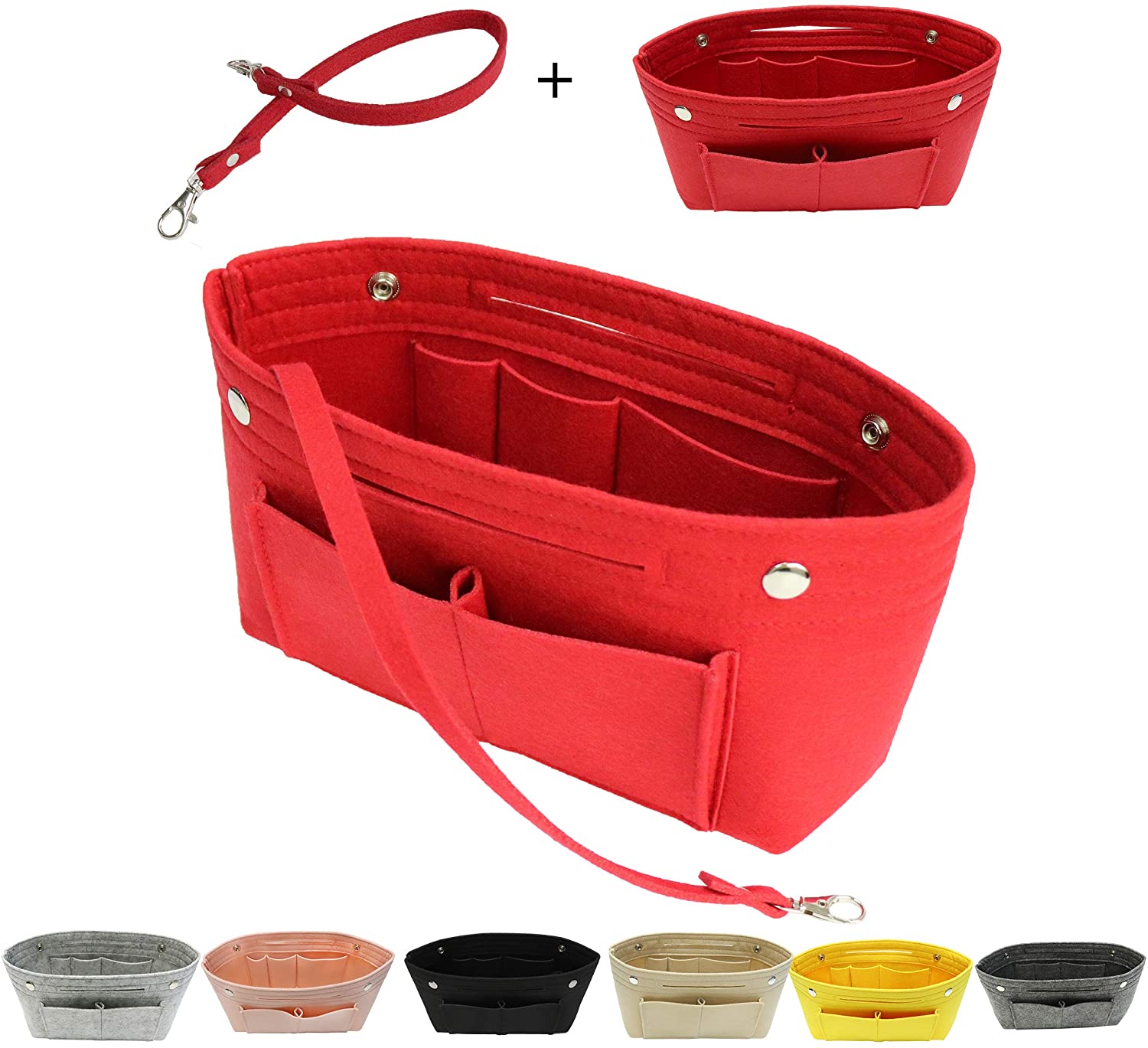 MISIXILE Felt Purse Organizer Insert Handbag Organizer,Tote Bag in Bag Organizer Fits Speedy Neverfull with Handles Keychain