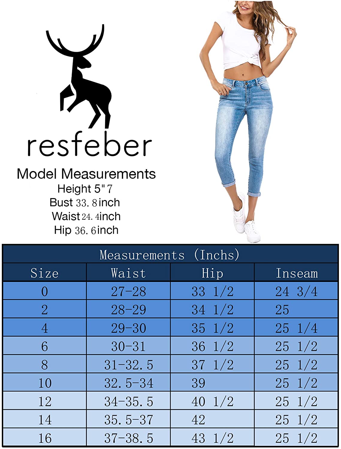Resfeber Women's Ripped Boyfriend Jeans Cute Distressed Jeans Stretch Skinny Jeans with Hole