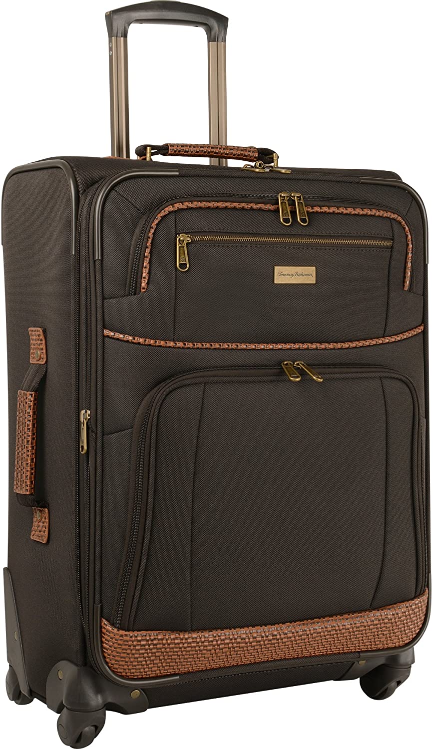 Tommy Bahama Lightweight Spinner Luggage - Expandable Suitcases for Men and Travel with Rolling Wheels, Dark Brown, 28 Inches