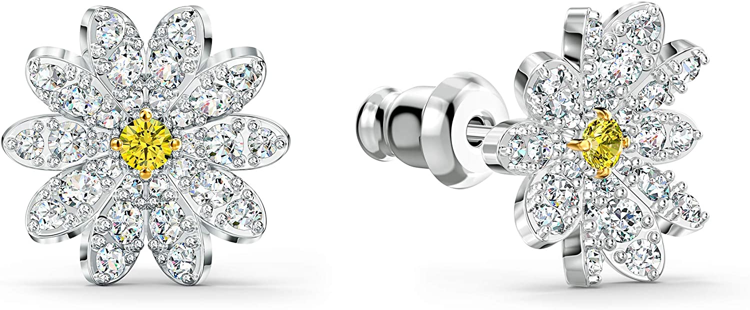 SWAROVSKI Women's Eternal Flower Jewelry Collection, Yellow Crystals, Clear Crystals - JOY2ESpree
