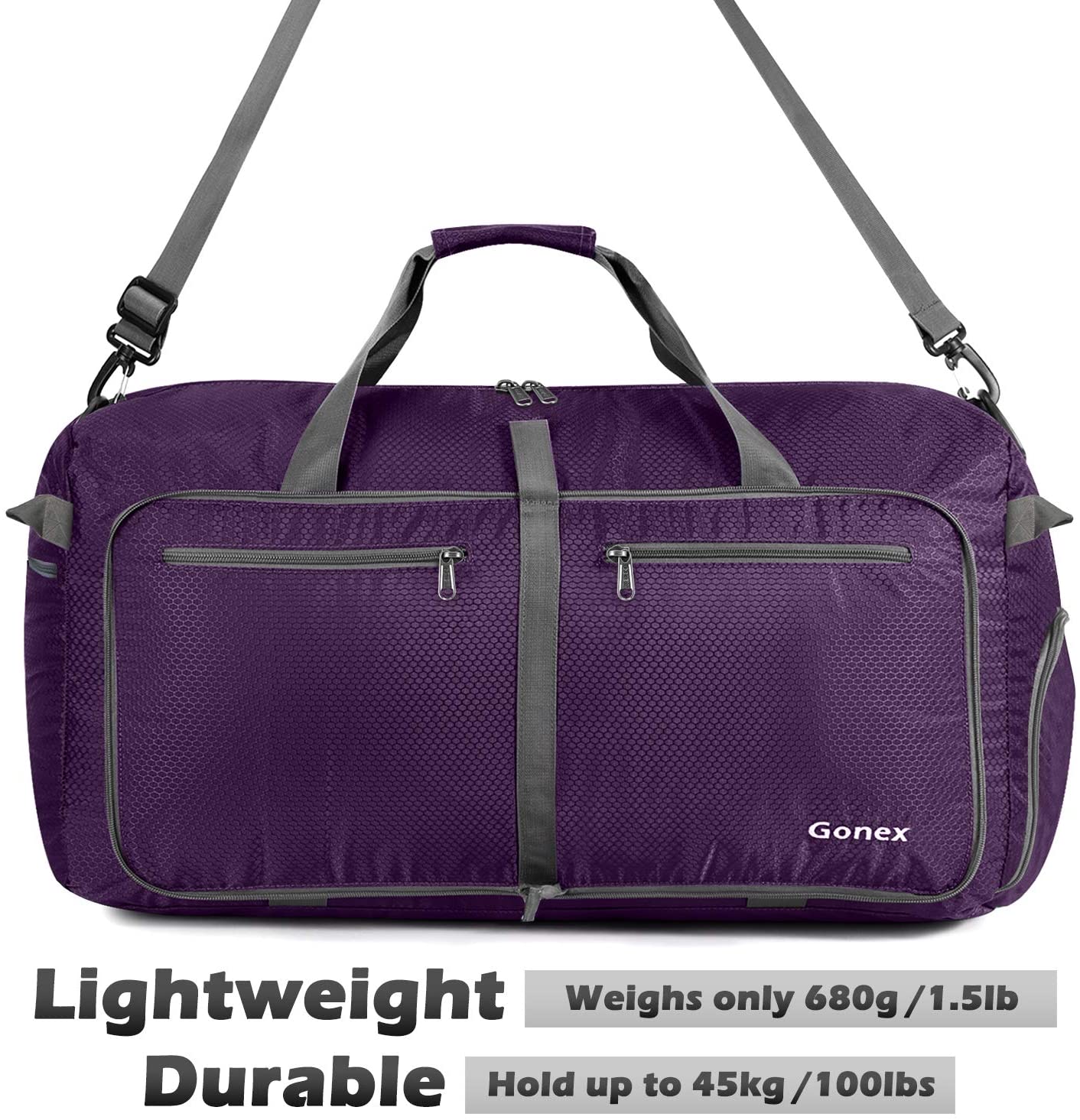 Gonex 150L Travel Duffel Bag Foldable Extra Large Duffle Bag XL Heavy Duty for Men Women for Luggage Shopping Gray