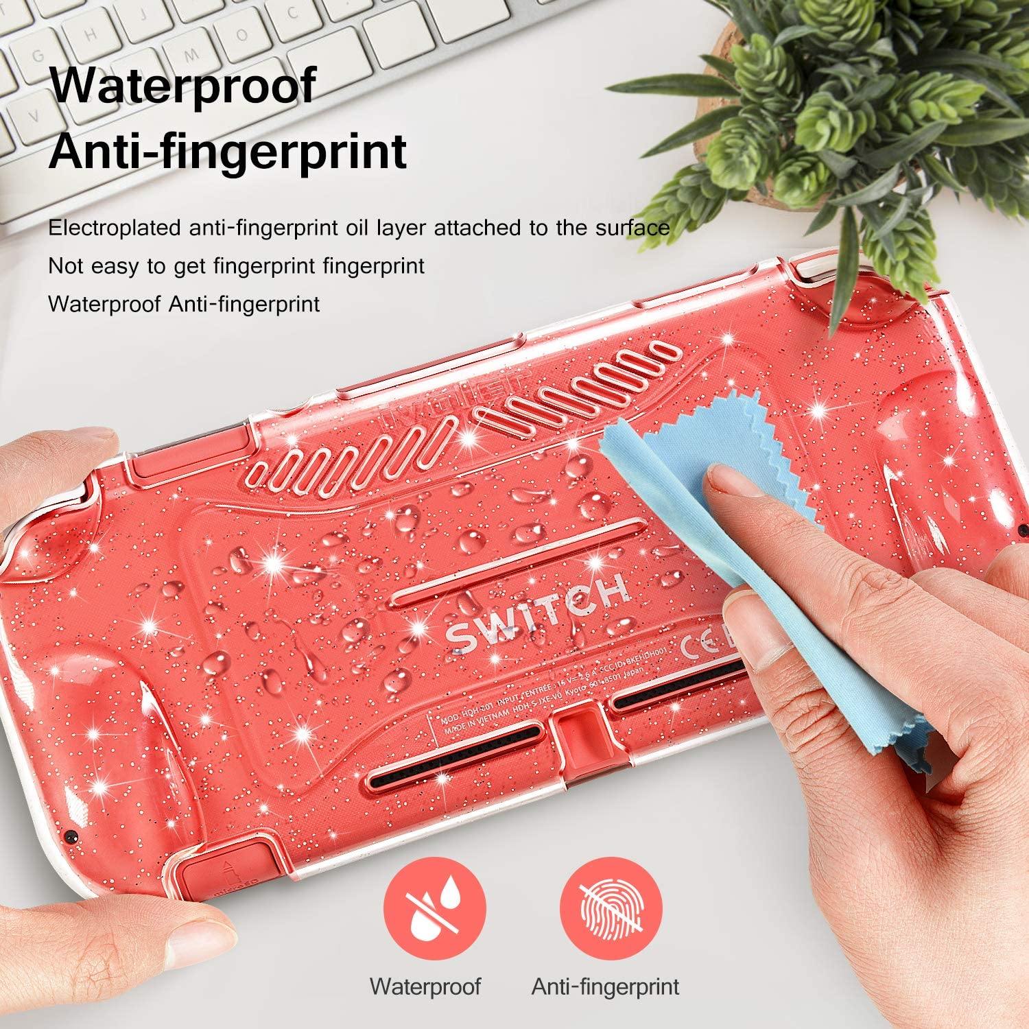 iVoler Protective TPU Glitter Case for Nintendo Switch Lite 2019 with 2 Pack Tempered Glass Screen Protector - JOY2ESpree