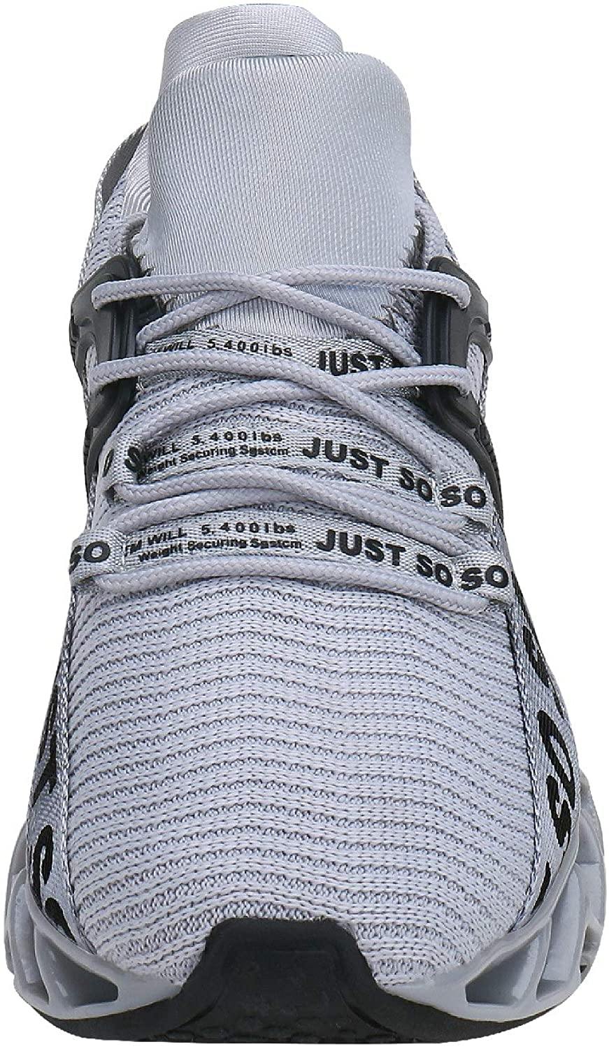 JSLEAP Mens Running Shoes Walking Non Slip Blade Type Sneakers