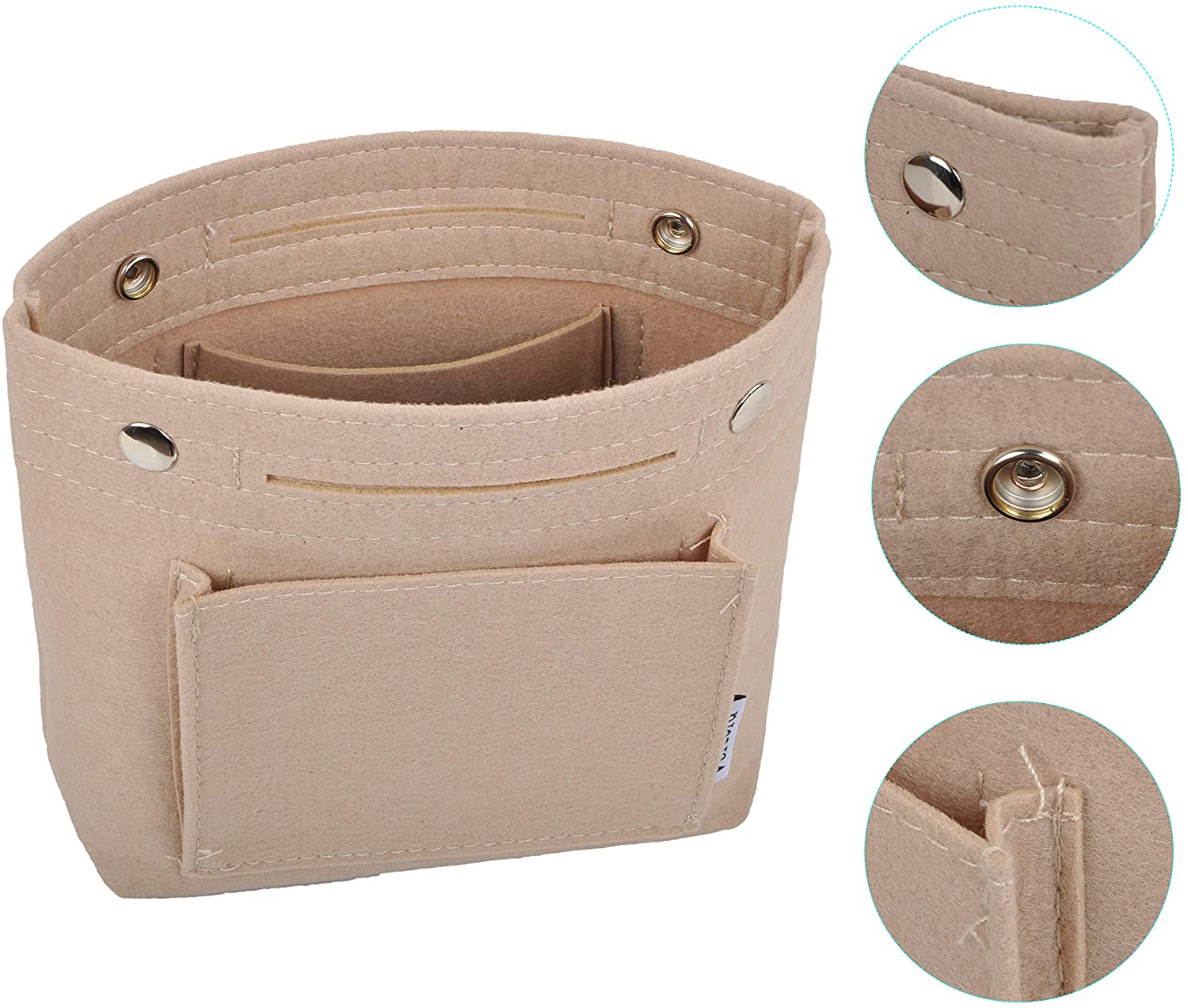 Vercord Felt Tote Handbag Purse Pocketbook Organizer Insert Divider Shaper Bag in Bag