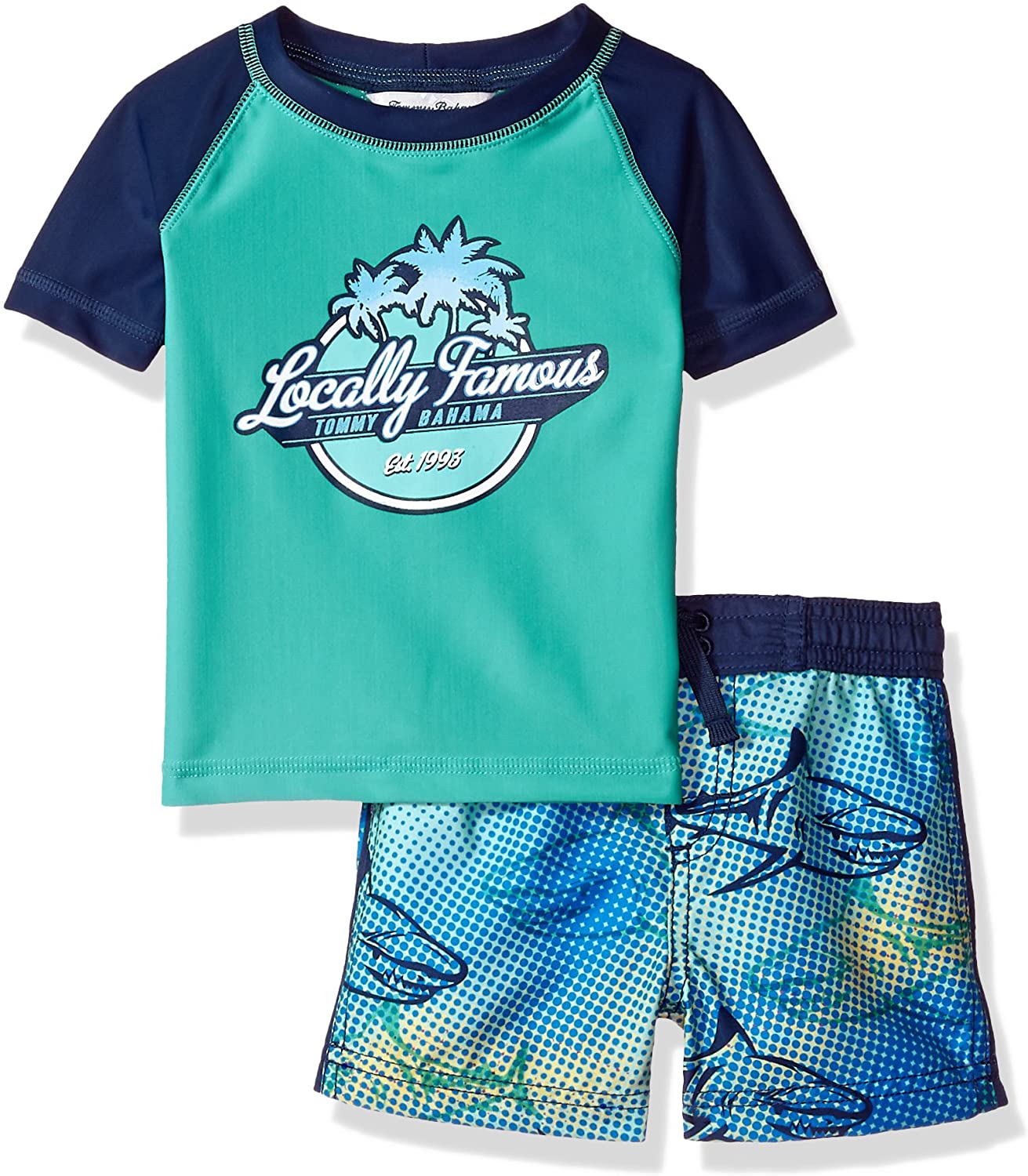 Tommy Bahama Boys' Rashguard and Trunks Swimsuit Set