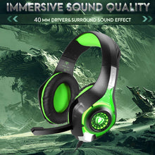 
                        
                          將圖片載入圖庫檢視器 BlueFire Stereo Gaming Headset for Playstation 4 PS4 Over-Ear Headphones with Mic and LED Lights for Xbox One, PC, Laptop(Green) - JOY2ESpree
                        
                      