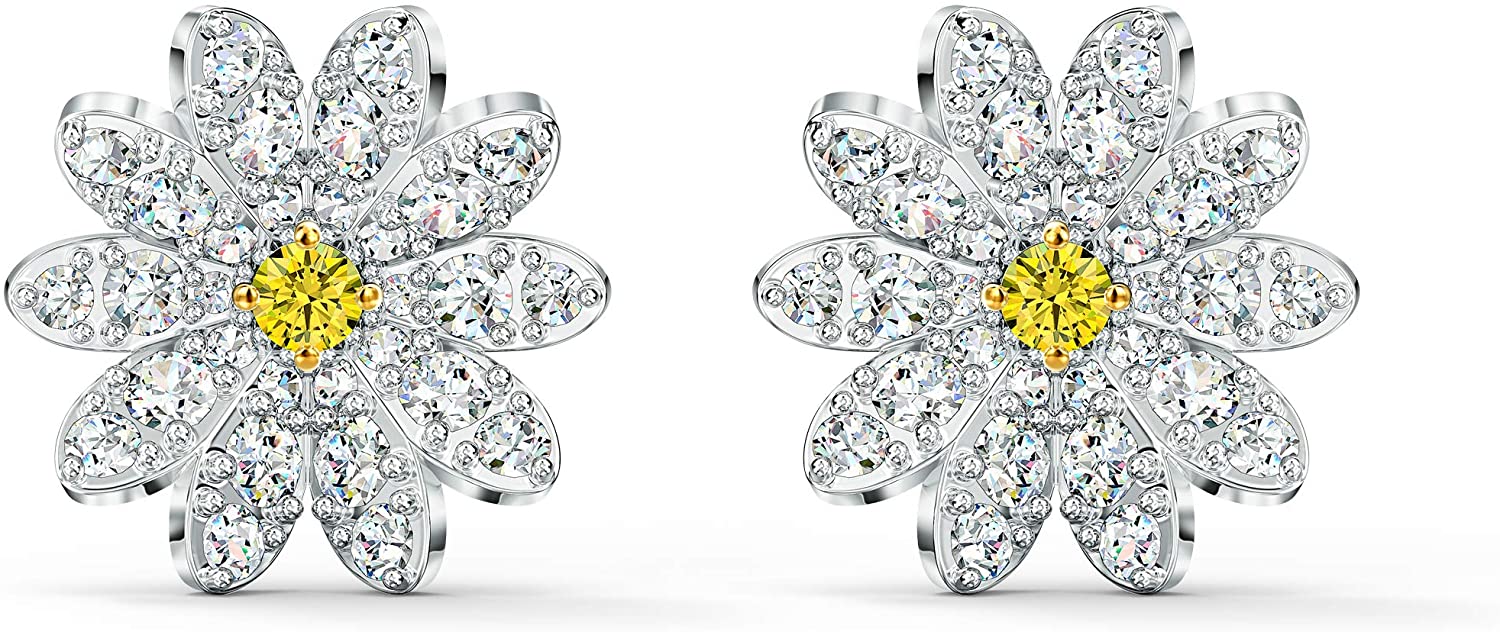 SWAROVSKI Women's Eternal Flower Jewelry Collection, Yellow Crystals, Clear Crystals - JOY2ESpree