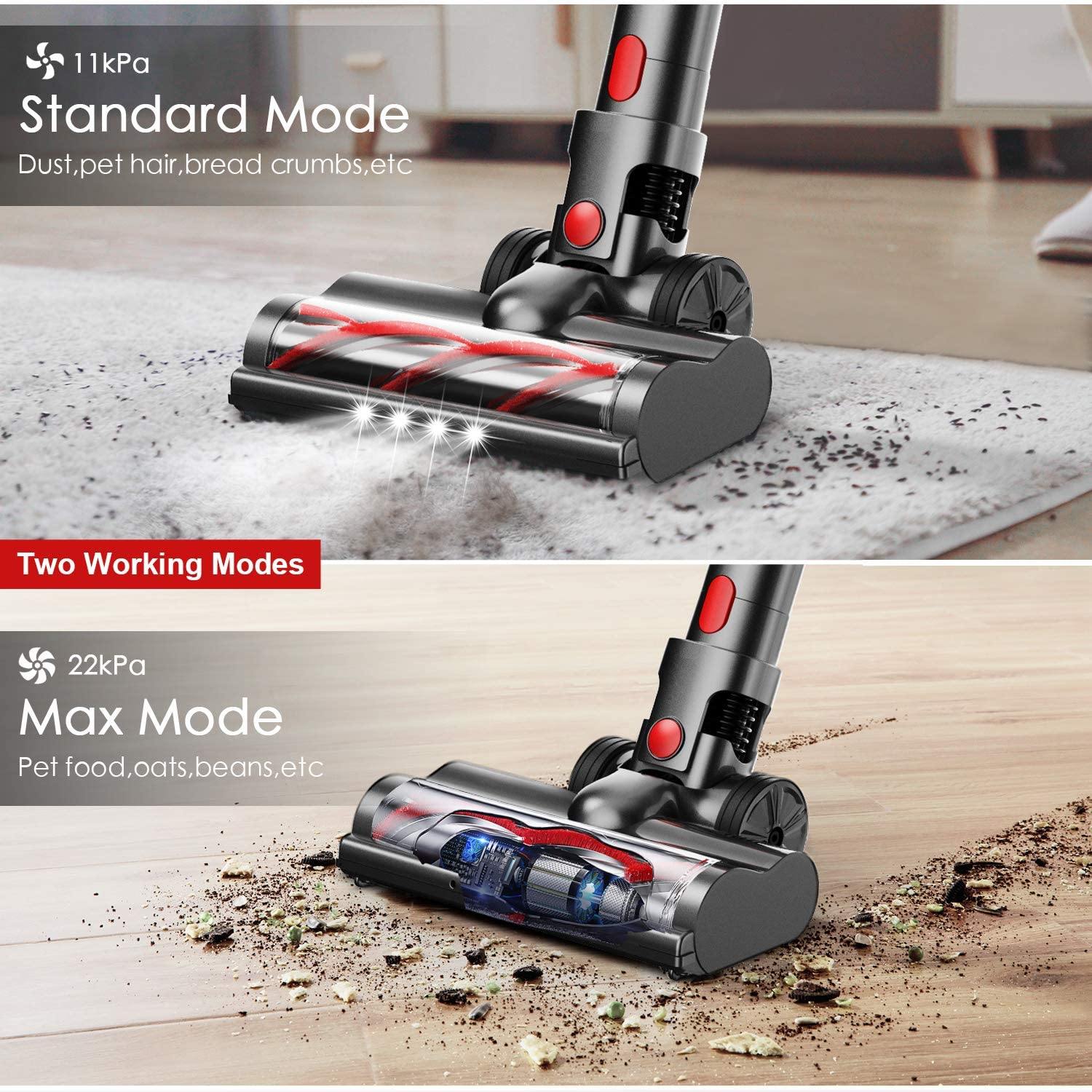 Cordless Vacuum, TOCMOC Vacuum Cleaner with 200W 22Kpa Super Suction Cordless Vacuum Cleaner 4 in 1 Handheld Stick Vacuum - JOY2ESpree