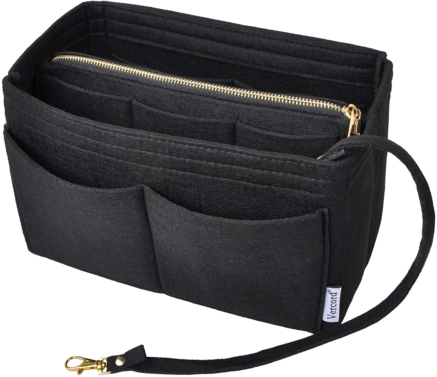 Vercord Felt Organizer Insert for Purse Handbag Tote Bag in Bag Inside Shaper Divider Neo Beige Small