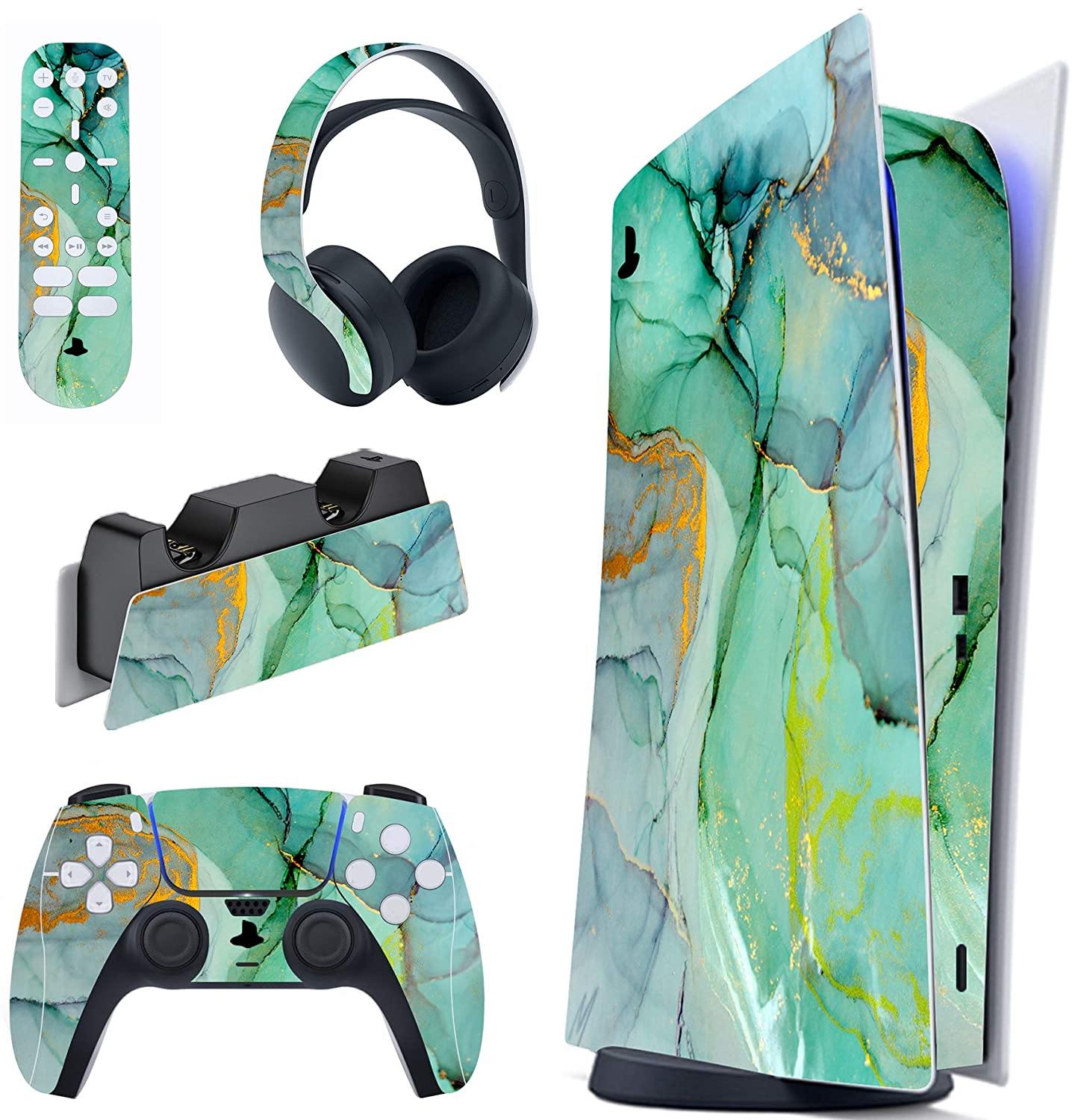PlayVital Blue Nebula Full Set Skin Decal for PS5 Console Digital Edition - JOY2ESpree