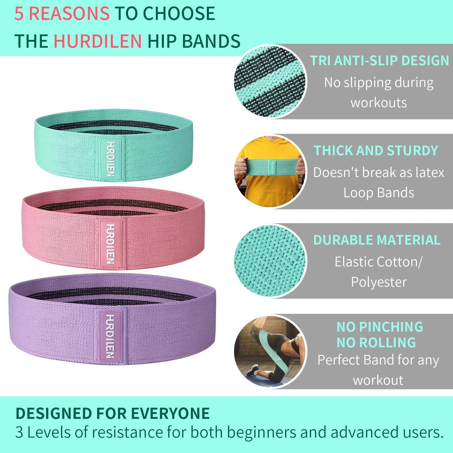 Hurdilen Resistance Bands Loop Exercise Bands - JOY2ESpree