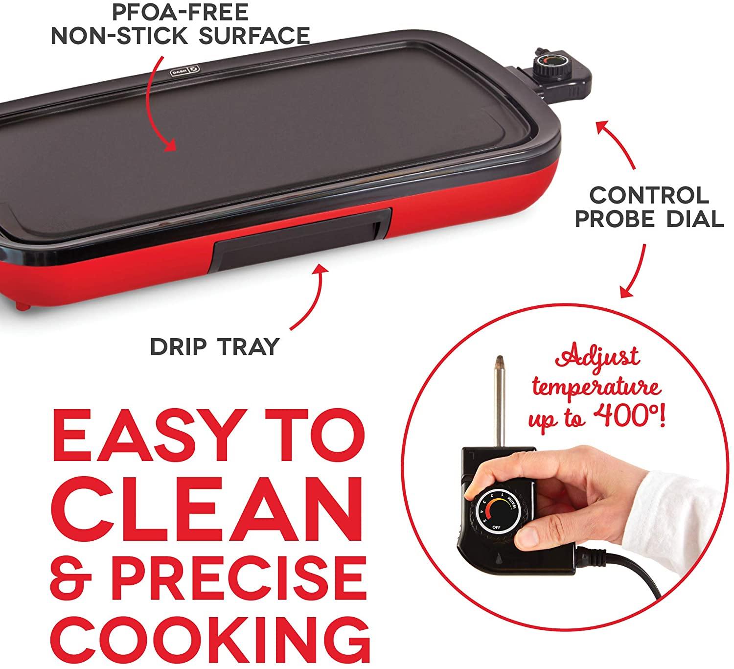 DASH DEG200GBRD01 Everyday Nonstick Electric Griddle for Pancakes, Burgers, Quesadillas, Eggs & other on the go Breakfast - JOY2ESpree