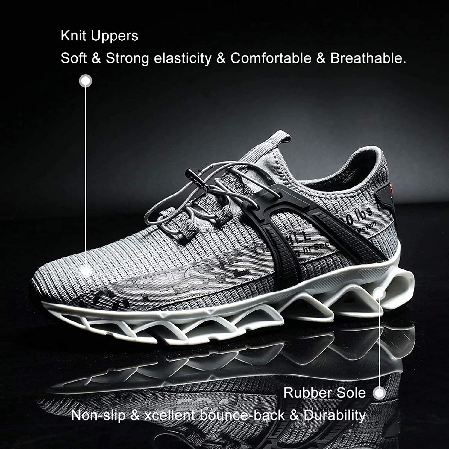 Pozvnn Mens Blade Sneakers Athletic Running Shoes Non Slip Walking Fashion Tennis Shoes