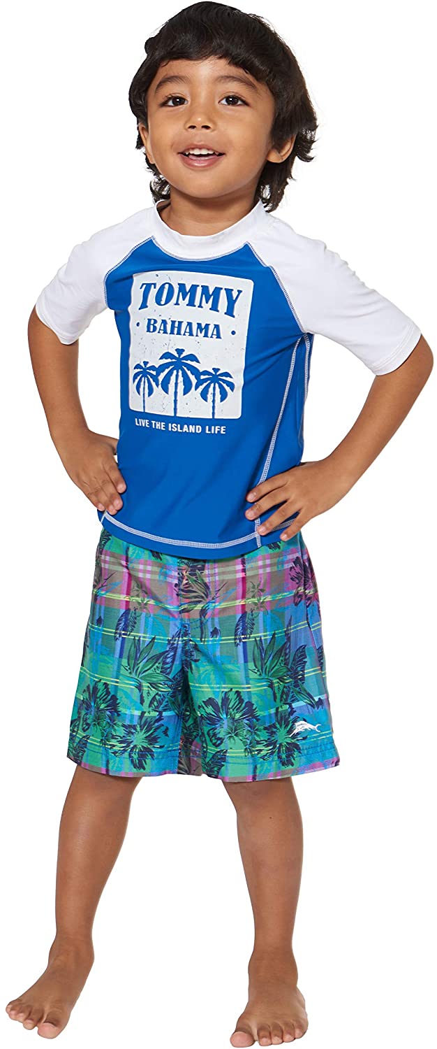 Tommy Bahama Boys' Rashguard and Trunks Swimsuit Set