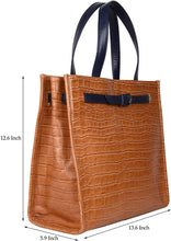
                        
                          Load image into Gallery viewer, Antonio Valeria Emma Croco Print Leather Tote Bag For Women - JOY2ESpree
                        
                      