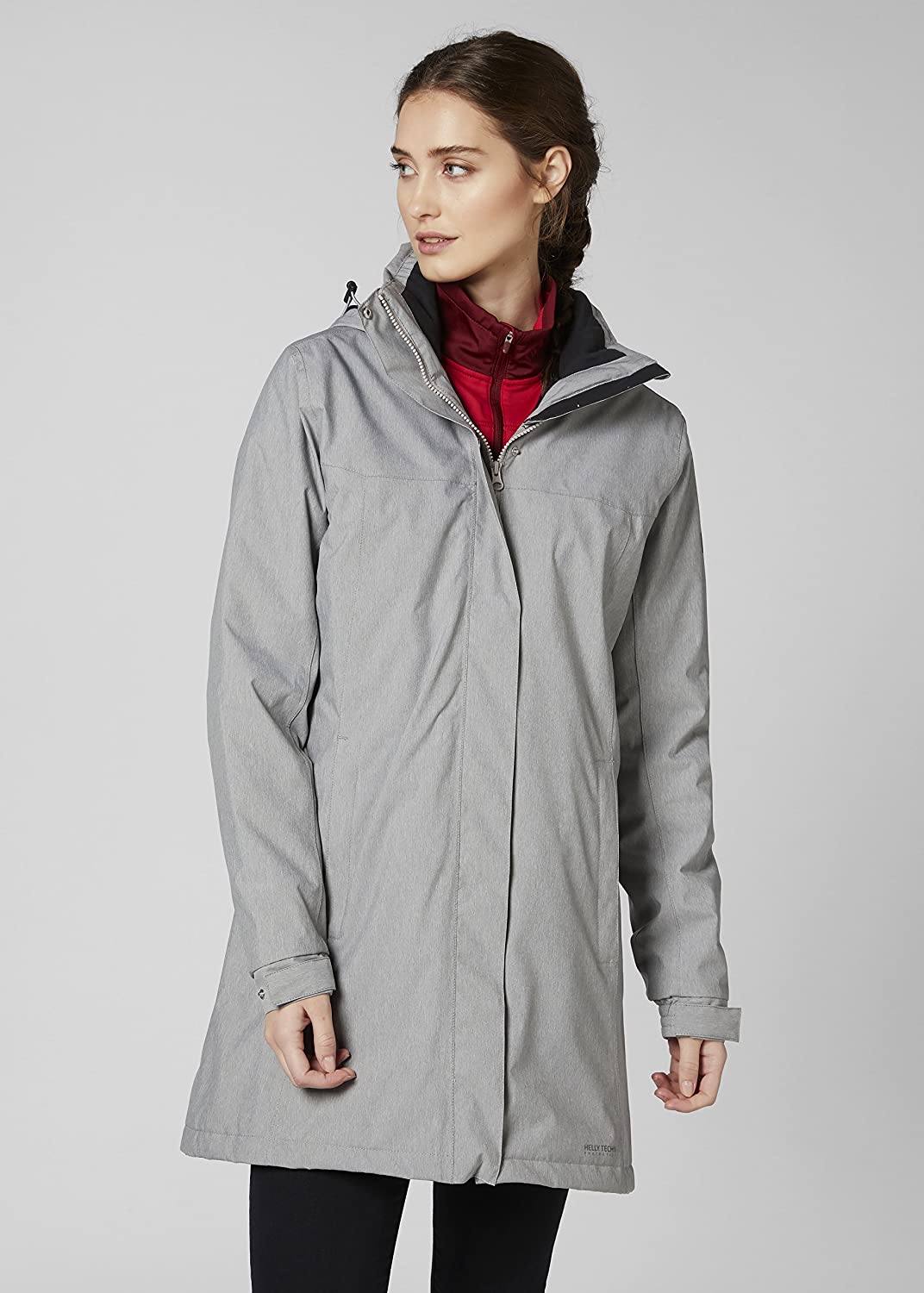 Helly-Hansen Womens Aden Insulated Waterproof Windproof Breathable Long Length Packable Hood Rain Coat Jacket