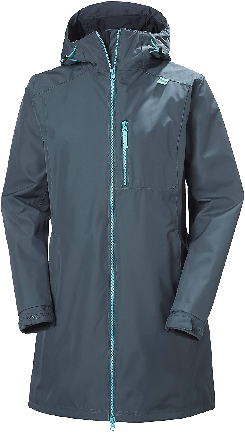 Helly-Hansen Women's Long Belfast Waterproof Windproof Breathable Raincoat Jacket With Hood