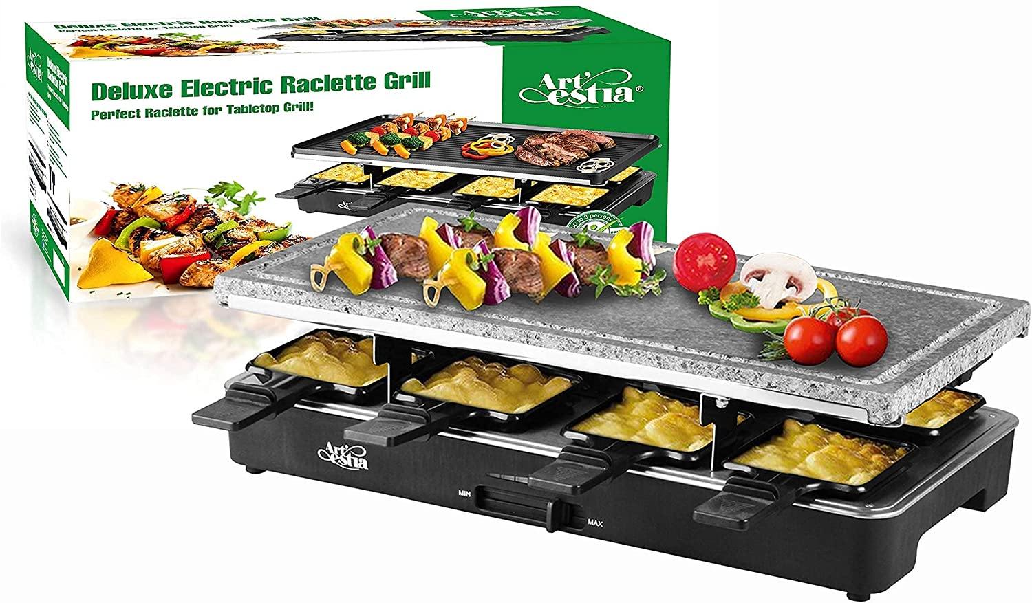 Artestia Raclette Table Grill, Electric Korean BBQ Grill Indoor Cheese Raclette for 8 Person - JOY2ESpree