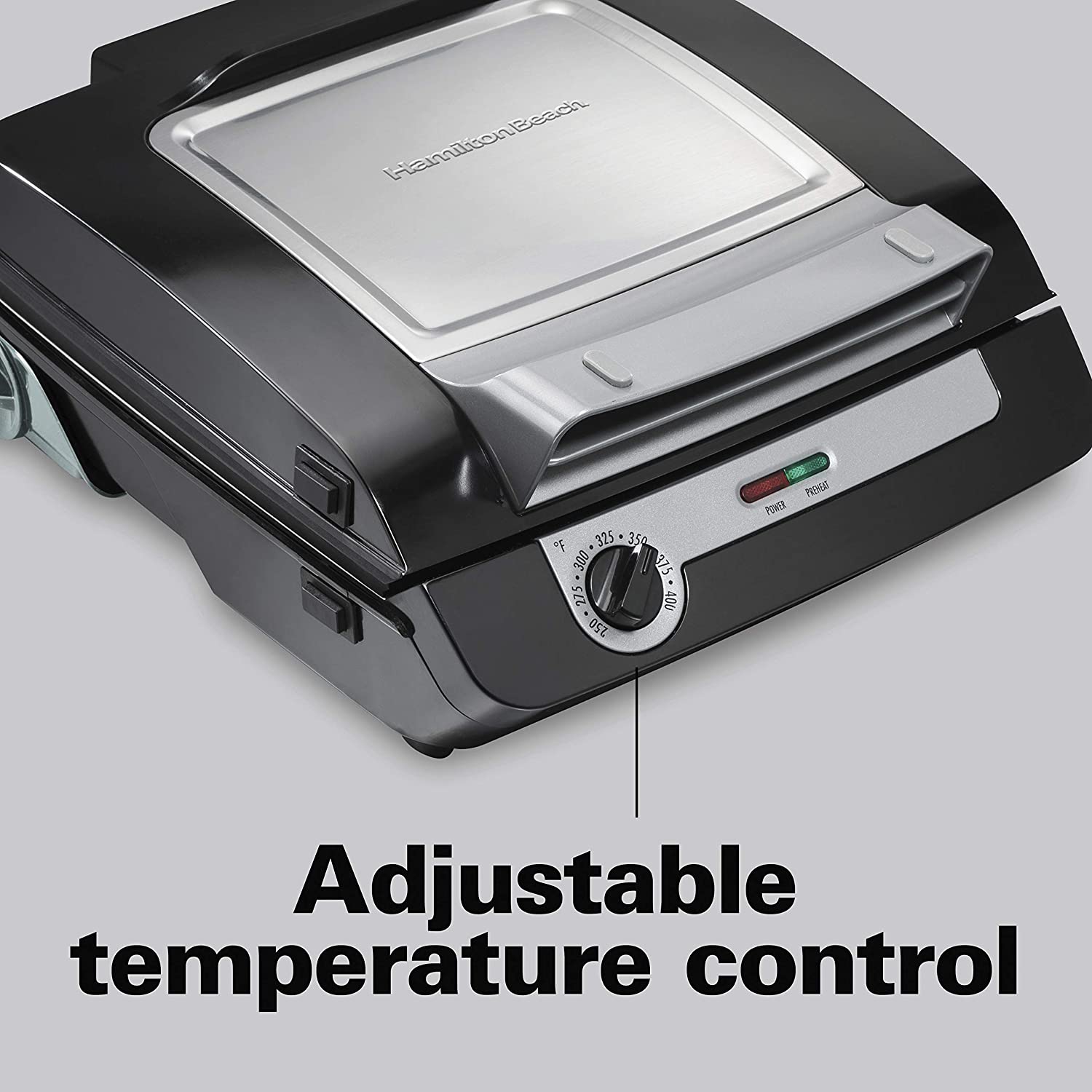 Hamilton Beach Electric Indoor Searing Grill with Viewing Window and Removable Easy-to-Clean Nonstick Plate - JOY2ESpree