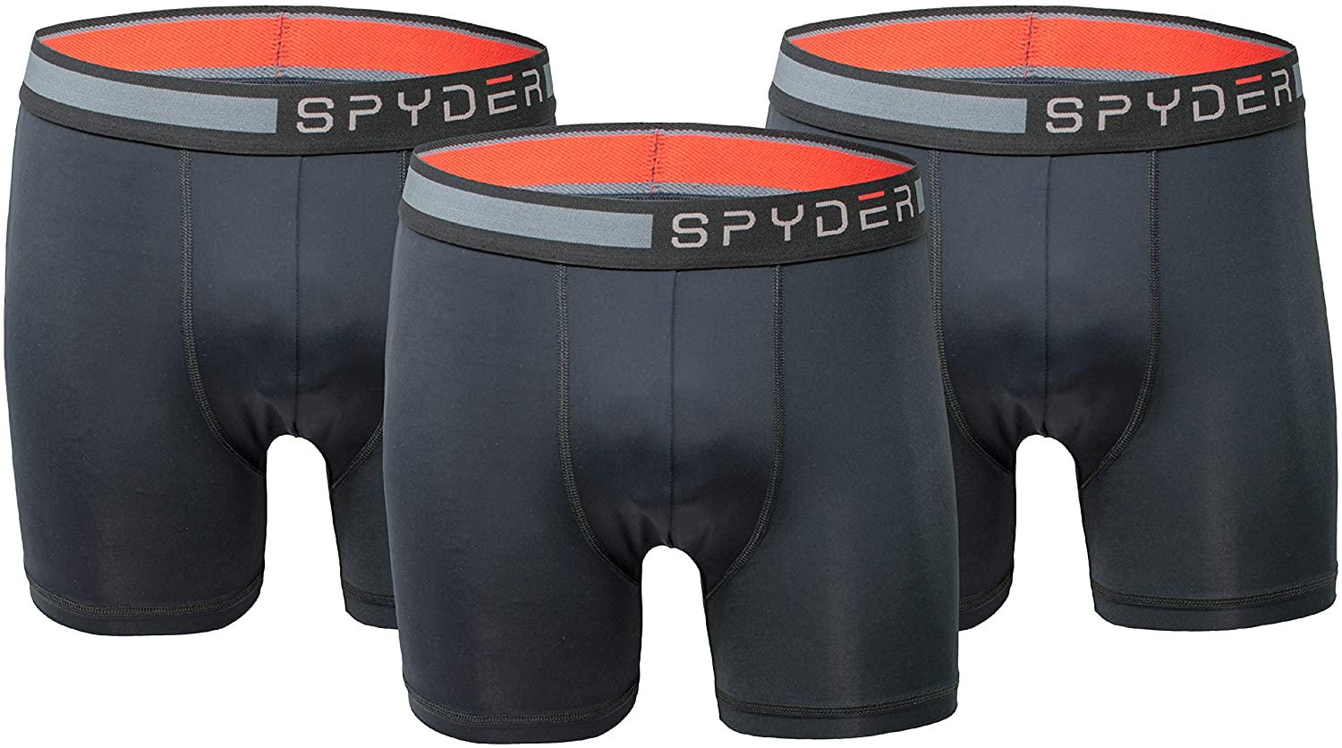 Spyder Mens Boxer Briefs Performance Sports Compression Shorts Athletic Mens Underwear - Mens Boxers Brief - 3 Pack for Men