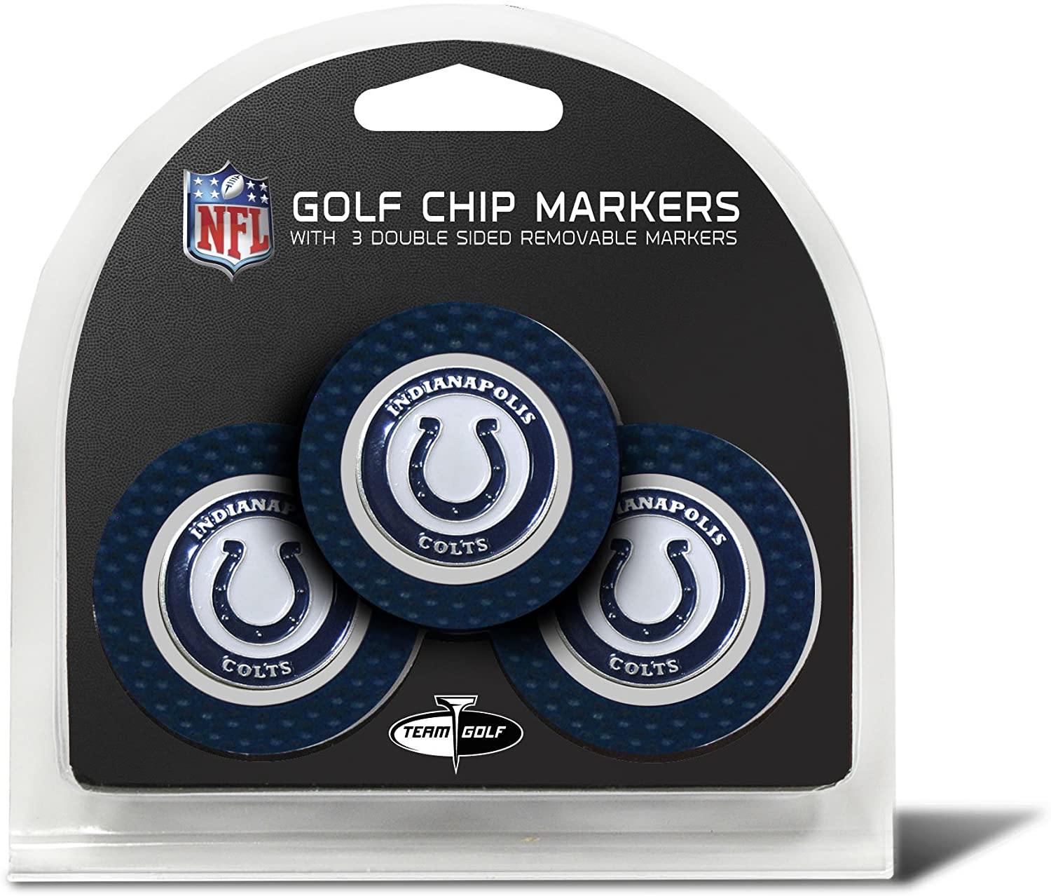 Team Golf NFL Golf Chip Ball Markers (3 Count), Poker Chip Size with Pop Out Smaller Double-Sided Enamel Markers - JOY2ESpree