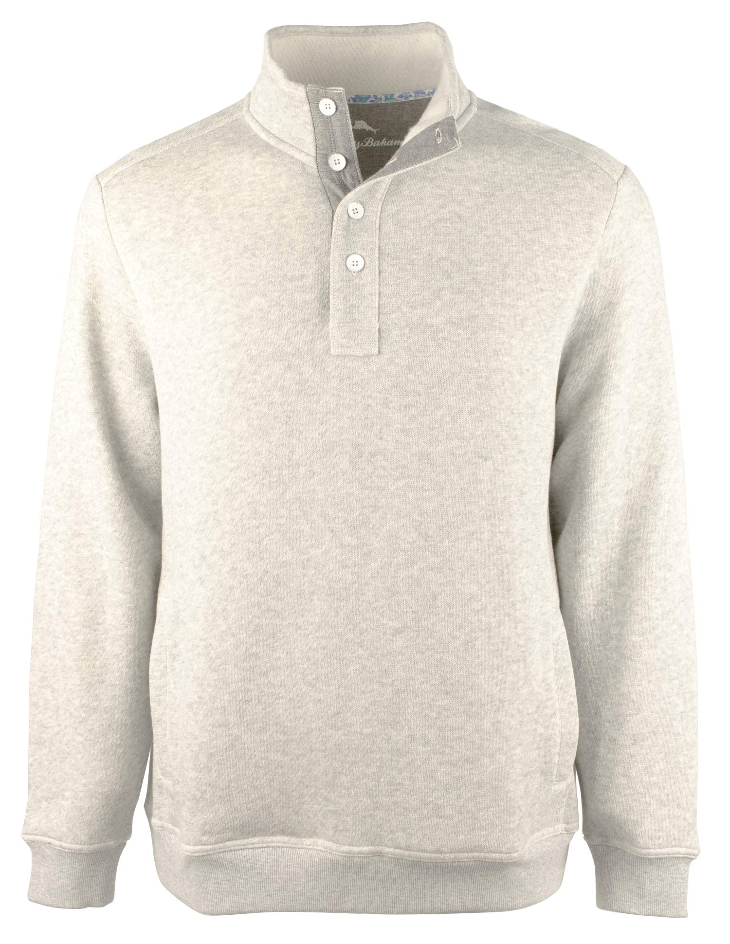 Tommy Bahama Via Norte Button Mock Grey Heather LG