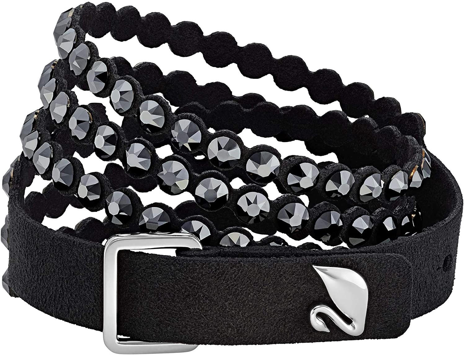 SWAROVSKI Women's Leather Look Crystal Power Bracelet Collection - JOY2ESpree