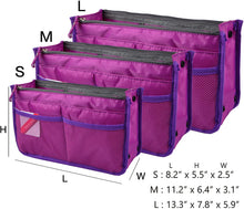 
                        
                          Muat gambar ke penampil Galeri, Vercord Updated Purse Handbag Organizer Insert Liner Bag in Bag 13 Pockets Purple Small
                        
                      