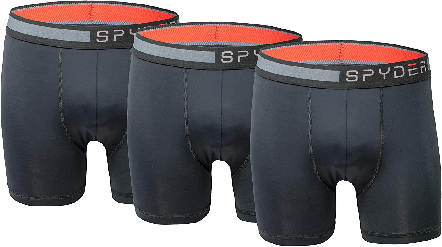 Spyder Mens Boxer Briefs Performance Sports Compression Shorts Athletic Mens Underwear - Mens Boxers Brief - 3 Pack for Men