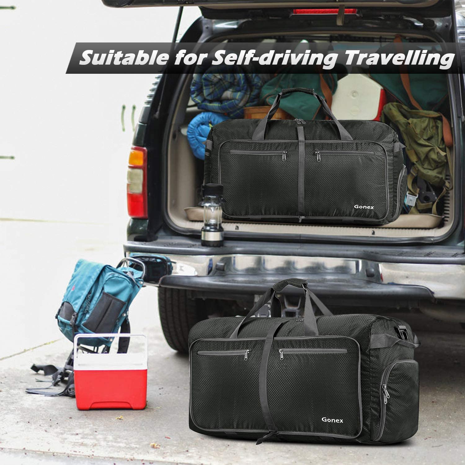 Gonex 150L Travel Duffel Bag Foldable Extra Large Duffle Bag XL Heavy Duty for Men Women for Luggage Shopping Gray