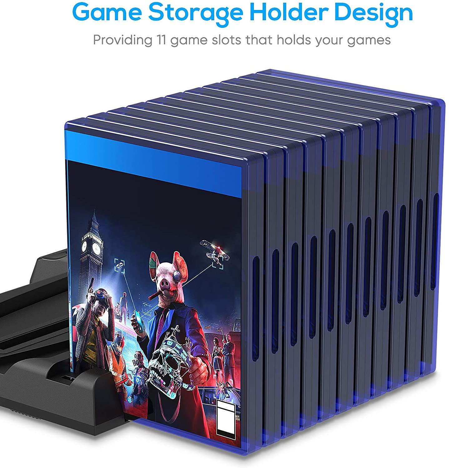 Vertical Stand with Cooling Fan for PS5 Console and Playstation 5 Digital Edition - JOY2ESpree