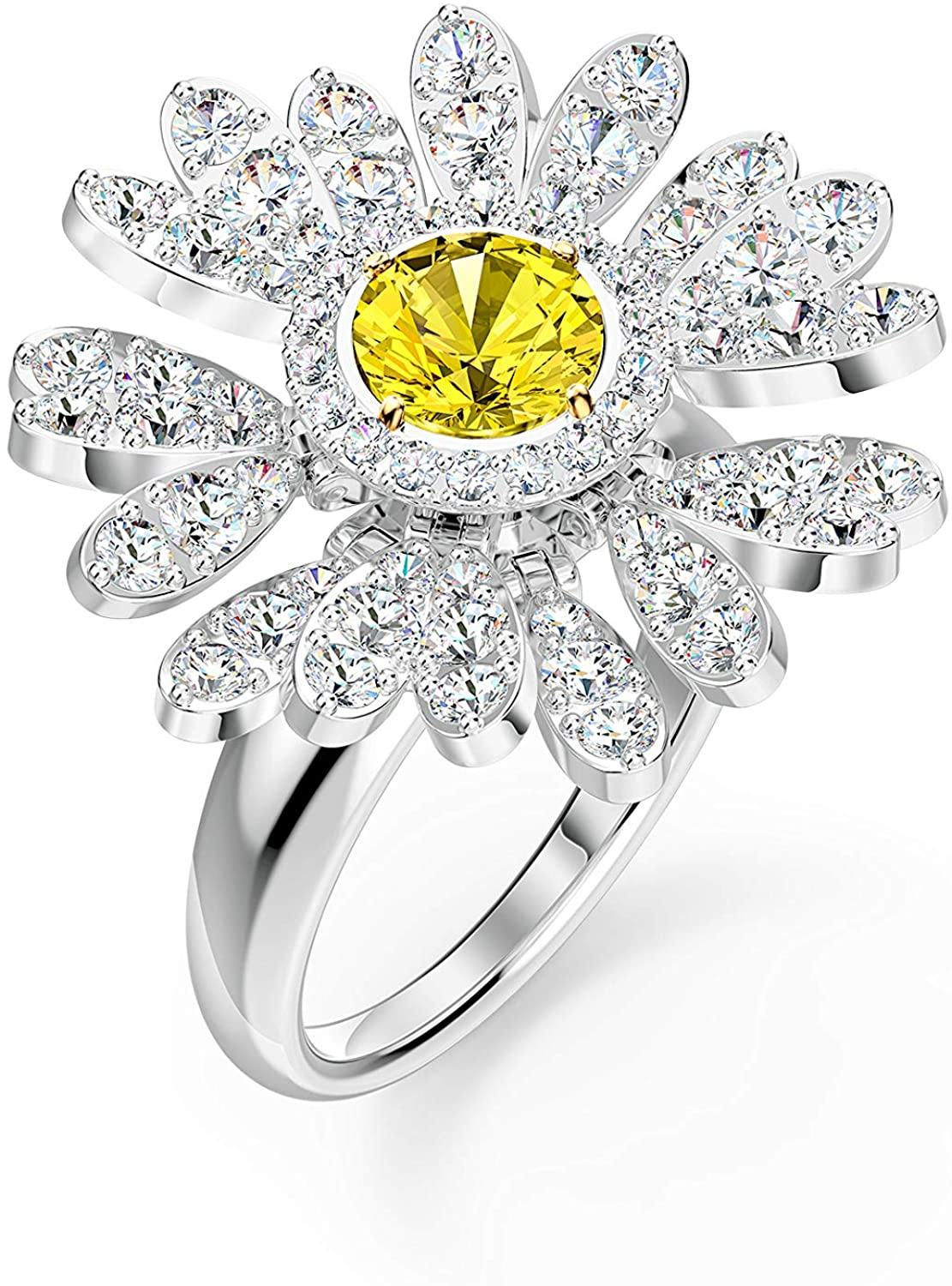 Swarovski Eternal Flower Ring Movable Yellow Rhodium Plated - JOY2ESpree