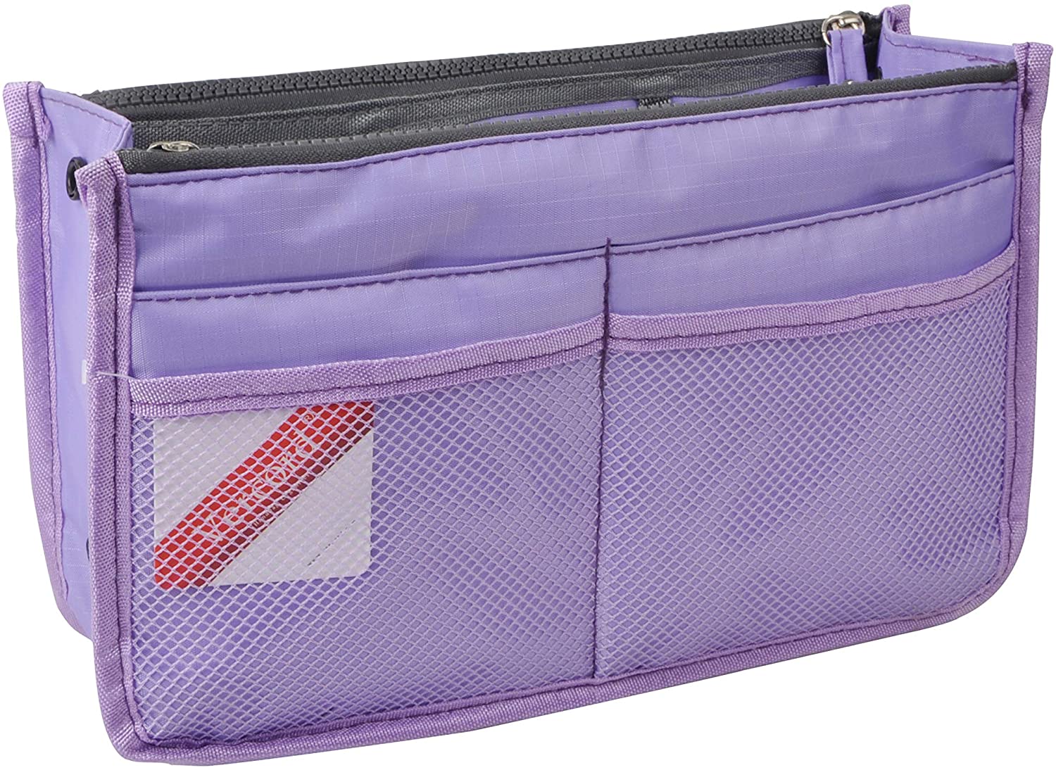 Vercord Updated Purse Handbag Organizer Insert Liner Bag in Bag 13 Pockets Purple Small