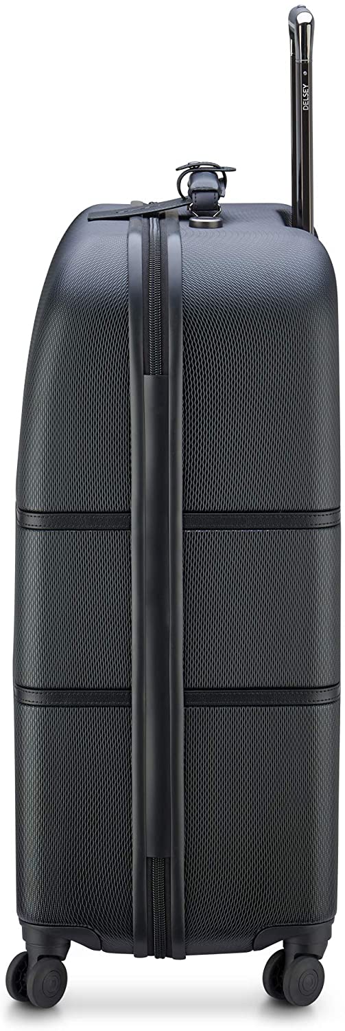 DELSEY Paris Chatelet Hardside Luggage with Spinner Wheels, Chocolate Brown, Checked-Large 28 Inch, with Brake