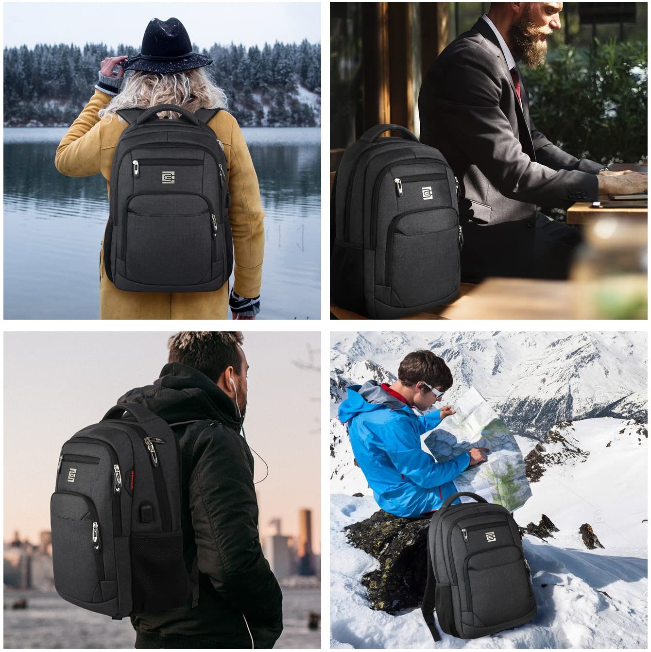 Laptop Backpack,Business Travel Anti Theft Slim Durable Laptops Backpack with USB Charging Port