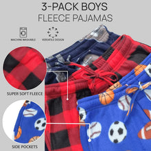 
                        
                          गैलरी व्यूवर में इमेज लोड करें, Real Essentials 3 Pack Boys Pajama Pants Super Soft Fleece PJ Lounge Bottoms for Kids - JOY2ESpree
                        
                      