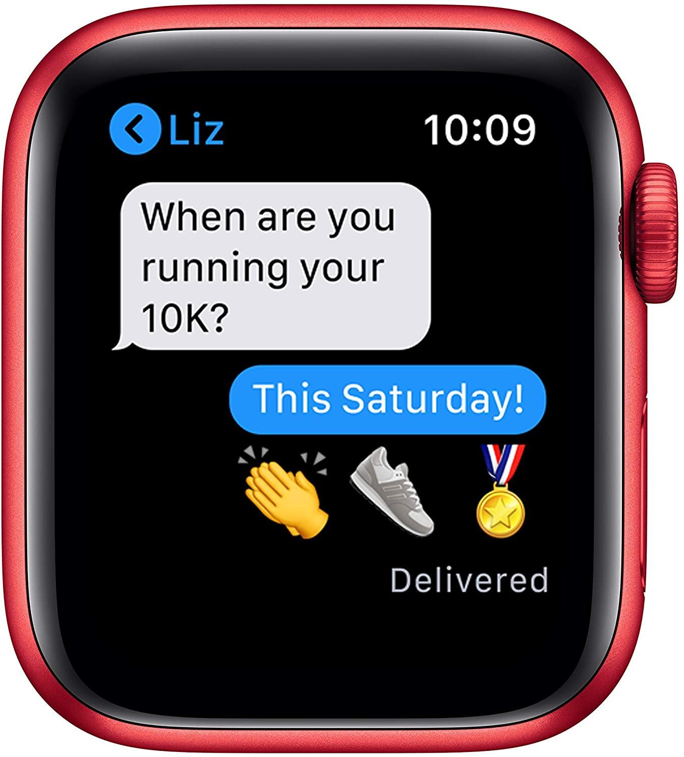 Apple Watch Series 6 (GPS, 44mm) - Space Gray Aluminum Case with Black Sport Band (Renewed) - JOY2ESpree