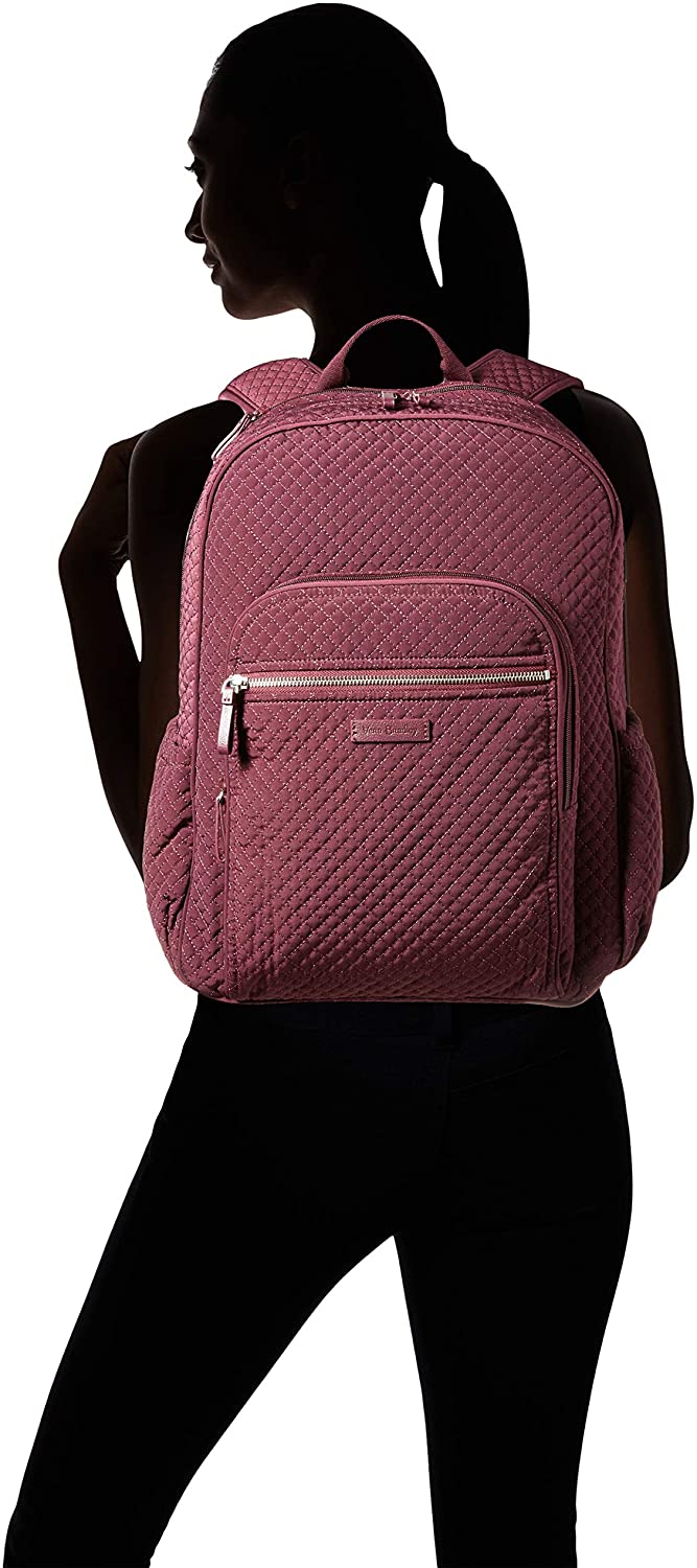 Vera Bradley Women's Microfiber Campus Backpack, Classic Navy, One Size