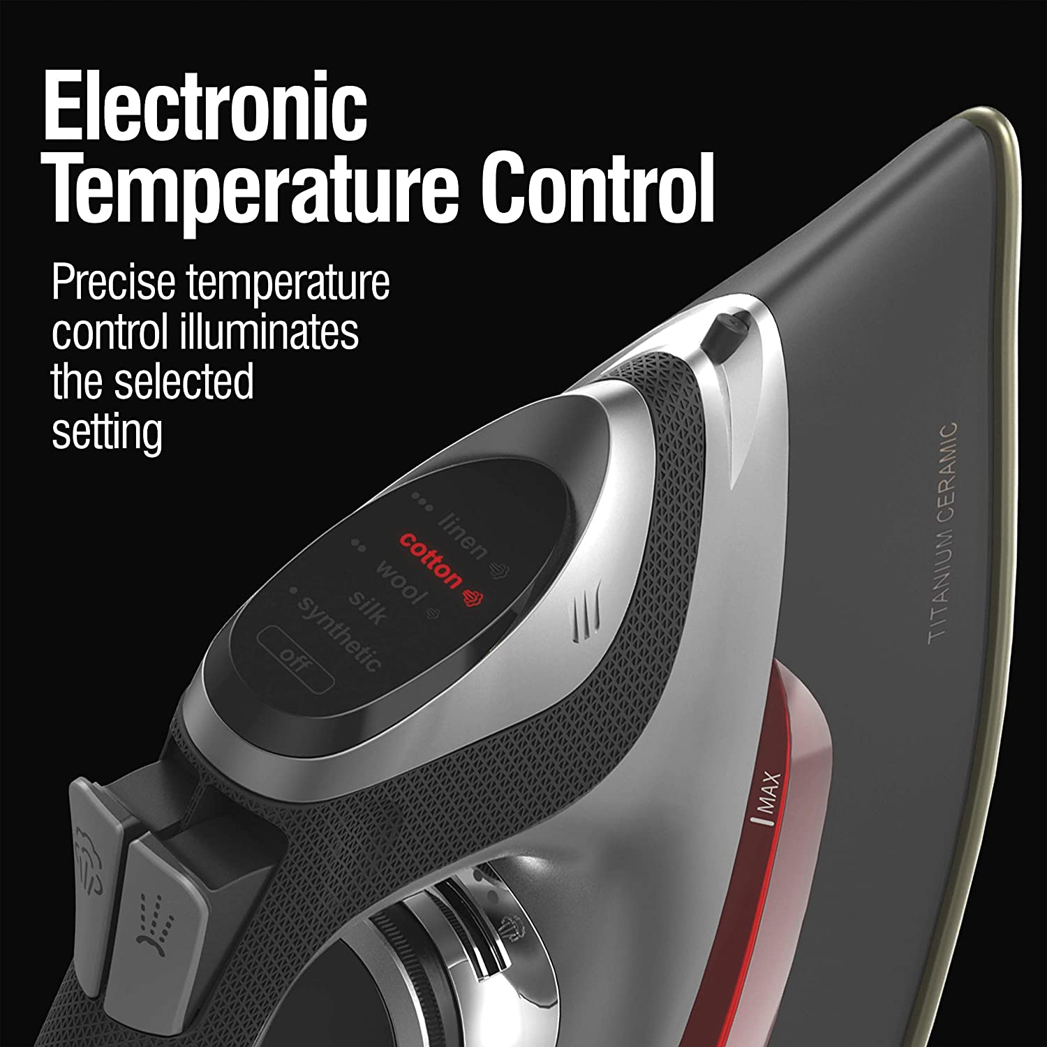 CHI Steam Iron for Clothes with Titanium Infused Ceramic Soleplate, 1700 Watts