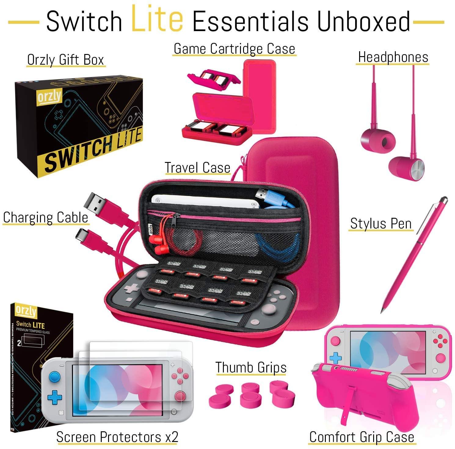 Orzly Accessories Bundle Compatible for use with Nintendo Switch Lite - JOY2ESpree