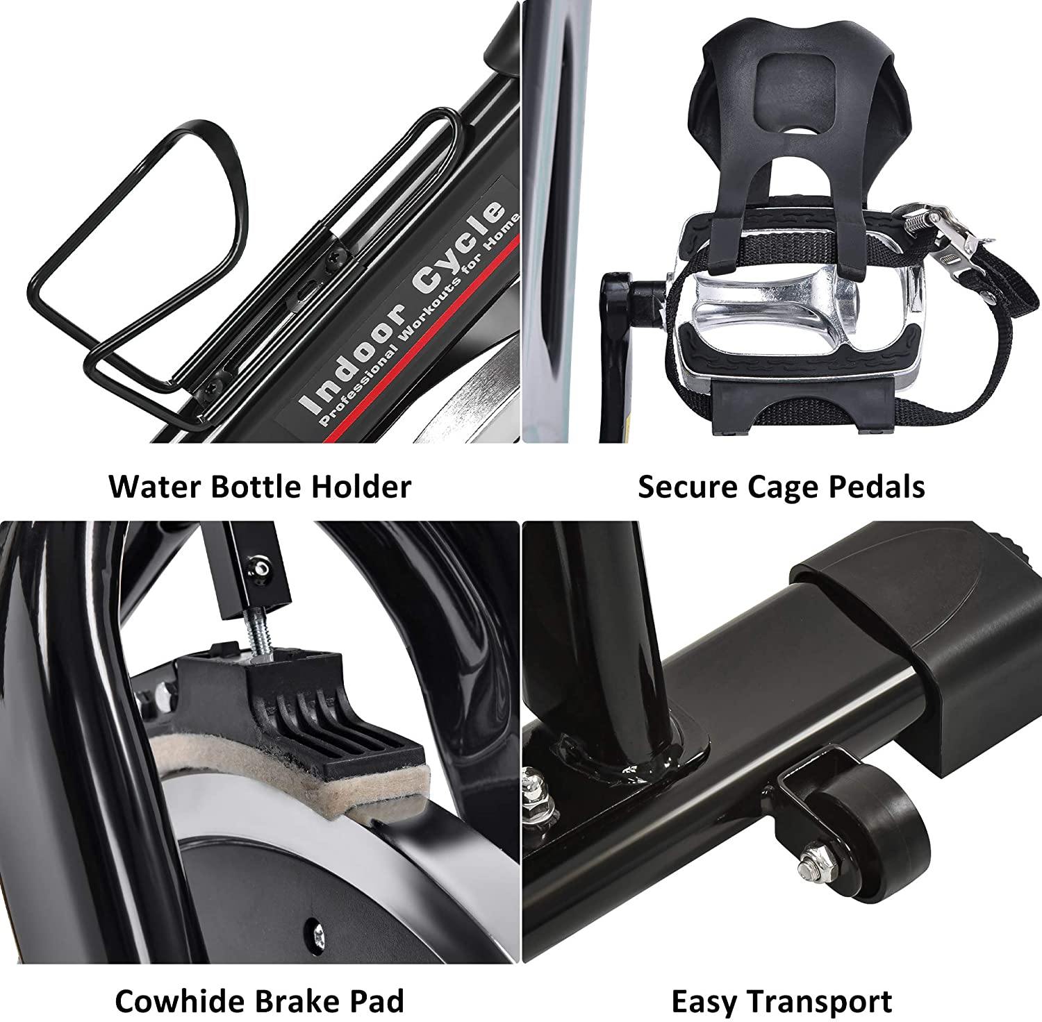 Exercise bike,Stationary Indoor Cycling Bike for Home Cardio Workout, Belt Drive Exercise Bicycle with LCD Monitor,Max Weight Capacity 330 LBS - JOY2ESpree